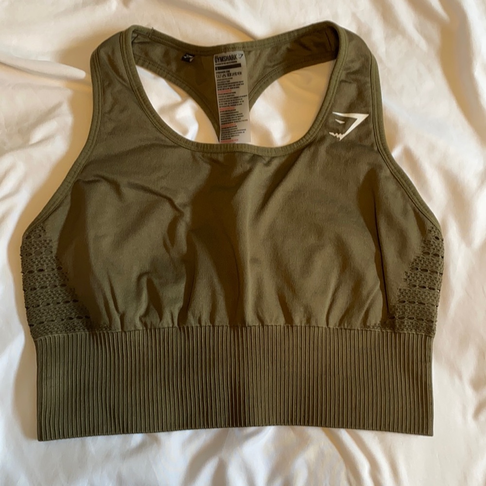 Army Green Gymshark sports bra size Large